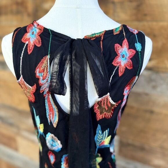 MSK Floral Embroidered Black Dress - Picture 5 of 16